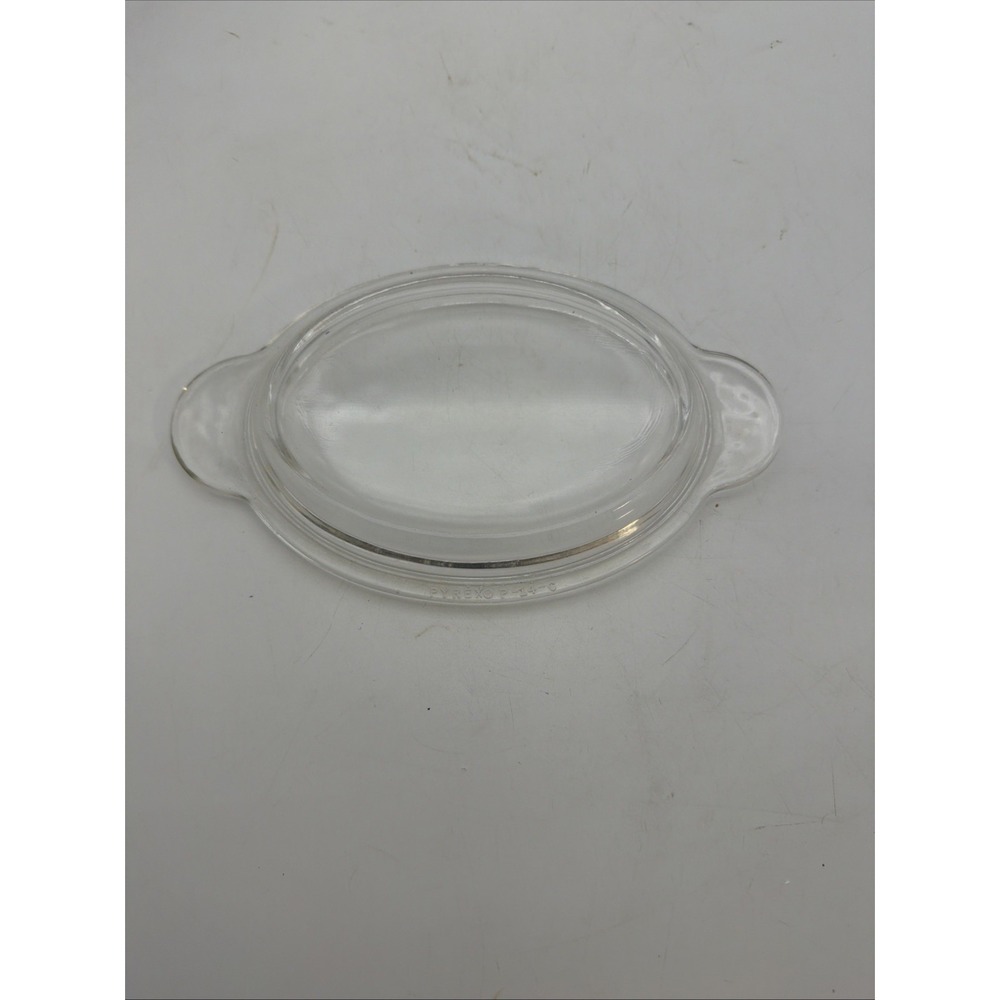 Pyrex Glass Oval " Pixie" Casserole Lid w/ Handles P-14-C Vintage No Chips